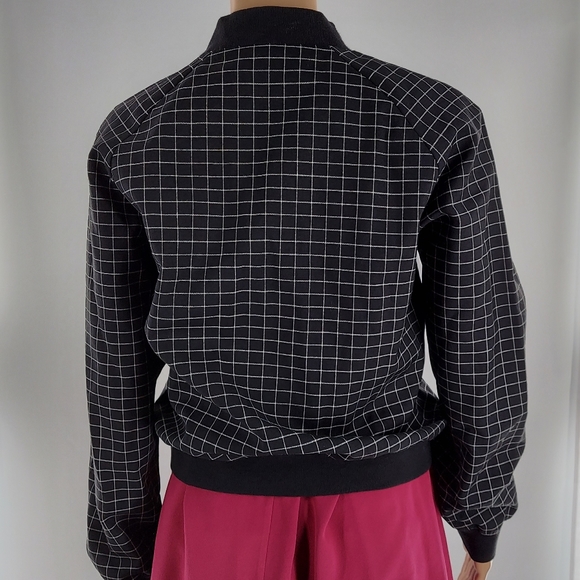 Tibi Windowpane Wool Bomber Jacket 4 - Picture 4 of 11